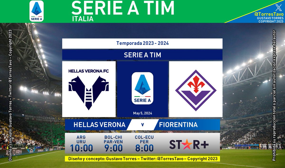 Hellas Verona - Fiorentina TV: @StarPlusLA #SerieAxESPN