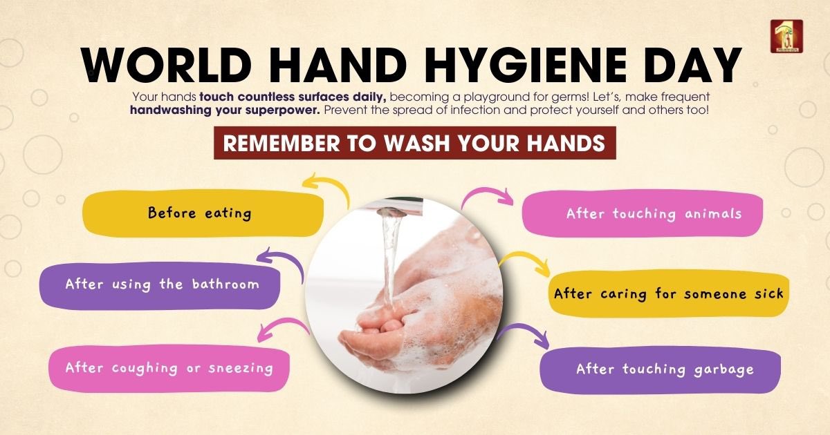 Hand hygiene plays a vital role in prevention and control of infections. By washing the hands thoroughly, we can safeguard ourselves and our loved ones from innumerable diseases. This World Hand Hygiene Day, let's all commit to good hand hygiene for a healthier world, as guided…