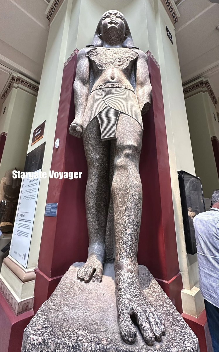 The TOES, look between the toes. This 12 ft tall colossal statue is housed at the Egyptian museum and was precision sculpted from one solid piece of extremely hard GRANITE. Notice the micro details on the belt, consider the curvature of the belly-button, check out the intense…