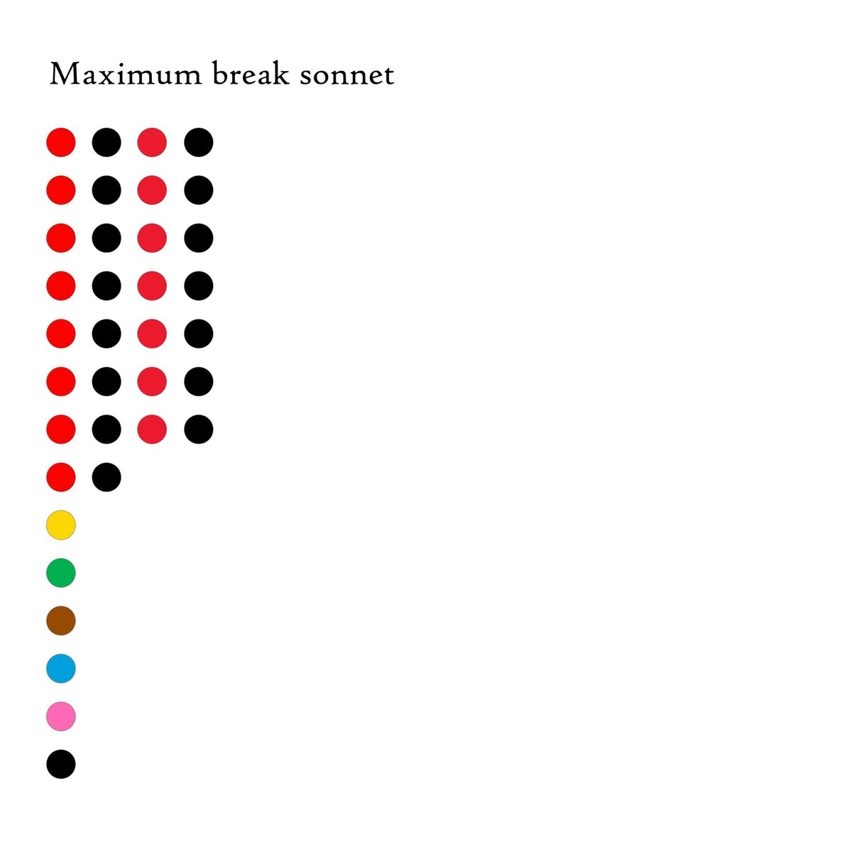 To mark the World Snooker Championship final, every ball needed for a 147 break in sonnet form.