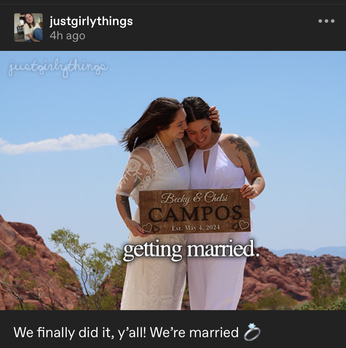 justgirlythings got married 😭🏳️‍🌈