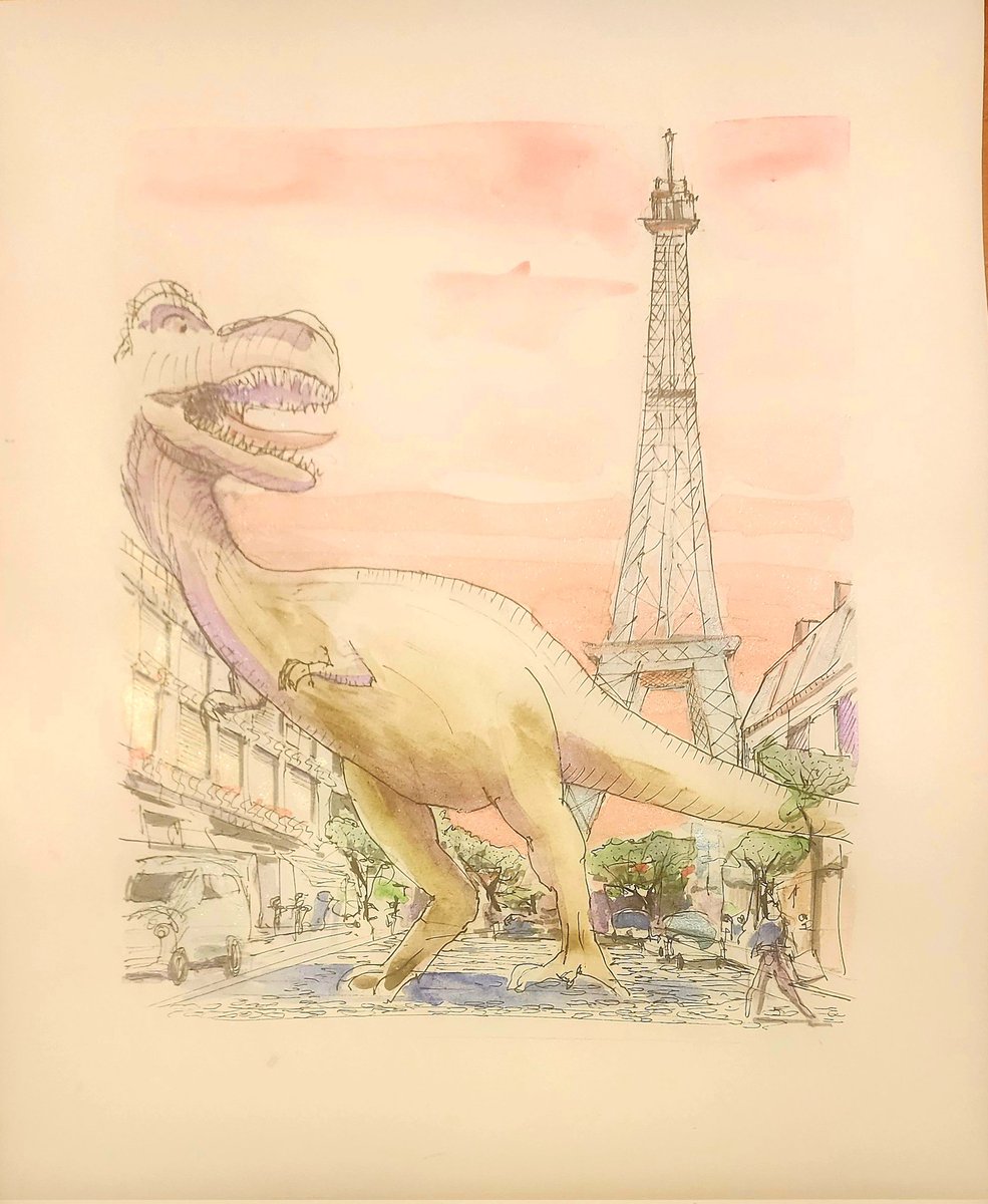 Rex in Paris
Why not combine my favorite things to draw, dinosaurs and travel sketching.