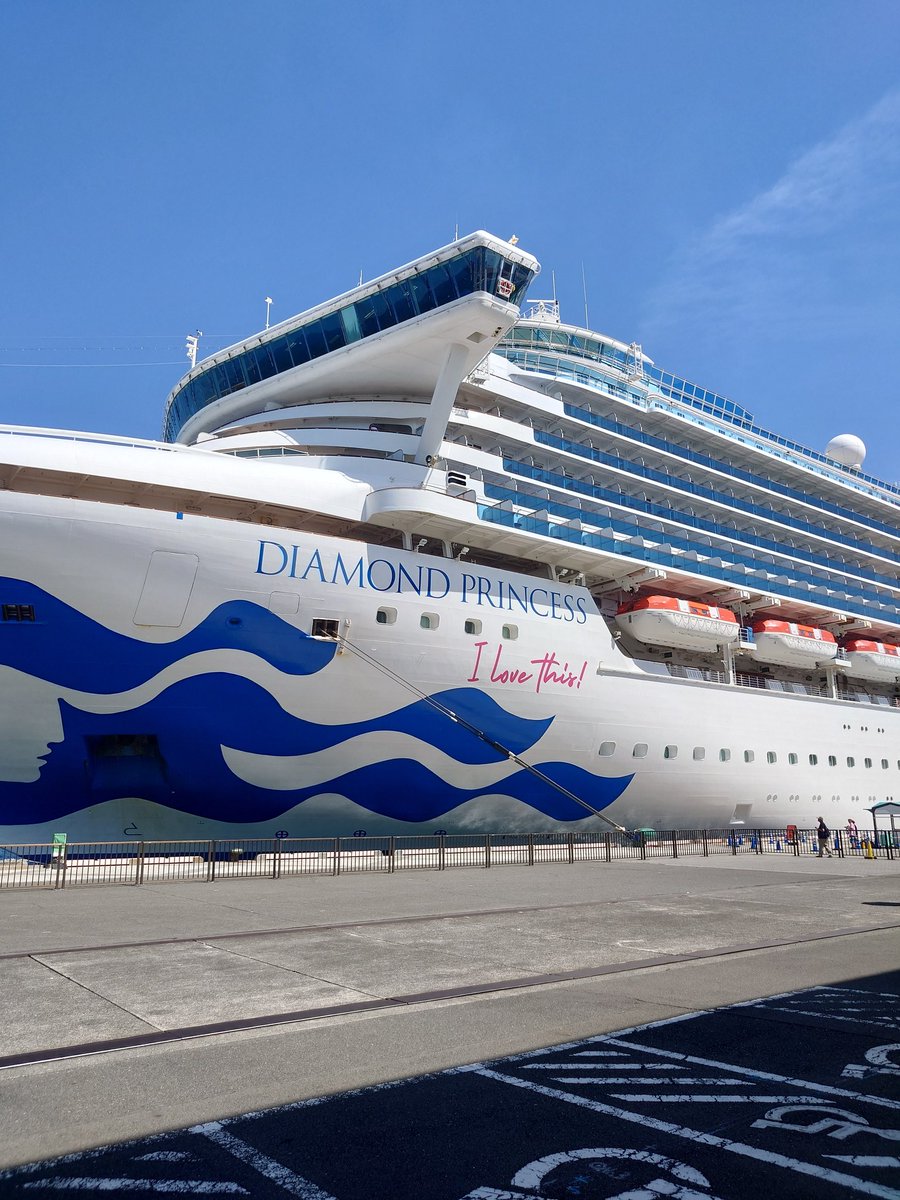 ダイヤモンドプリンセス号いた😆
でかい！
#ダイヤモンドプリンセス号
#DIAMONDPRINCESS 
#清水港 
#入港中