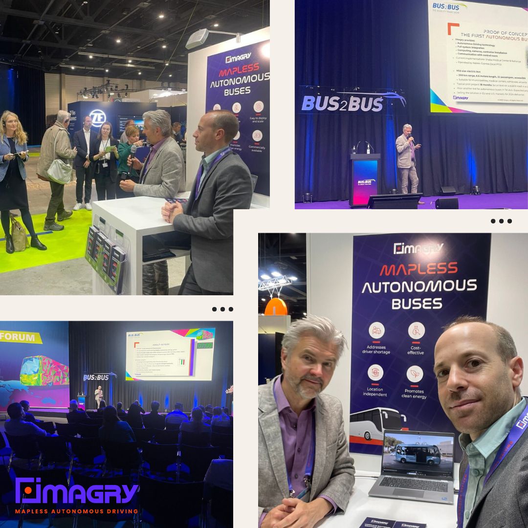 🚌✨ <a href="/ImagryCo/">Imagry</a> at <a href="/BUS_2_BUS/">BUS2BUS</a> 2024: Recap

We had a great time showcasing our HD-mapless self-driving solution for public buses at Bus2Bus - The Mobility Trade Show held in Berlin. We enjoyed interactions with the 2,400 participants and 140 exhibitors from 20 countries who