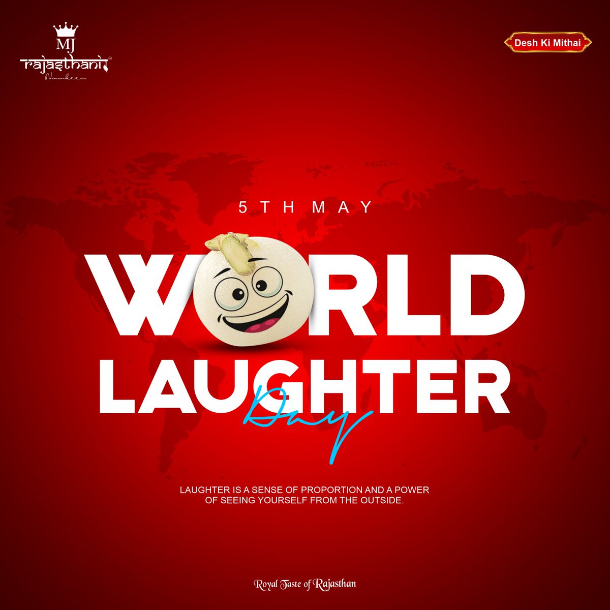 Let's celebrate the power of laughter today and every day. Sending you lots of laughter and happiness on World Laughter Day!😄

#MJRajasthaniNamkeen #LaughterDay #WorldLaughterDay #LaughterDay2024 #SpreadLaugh #SpreadHappiness