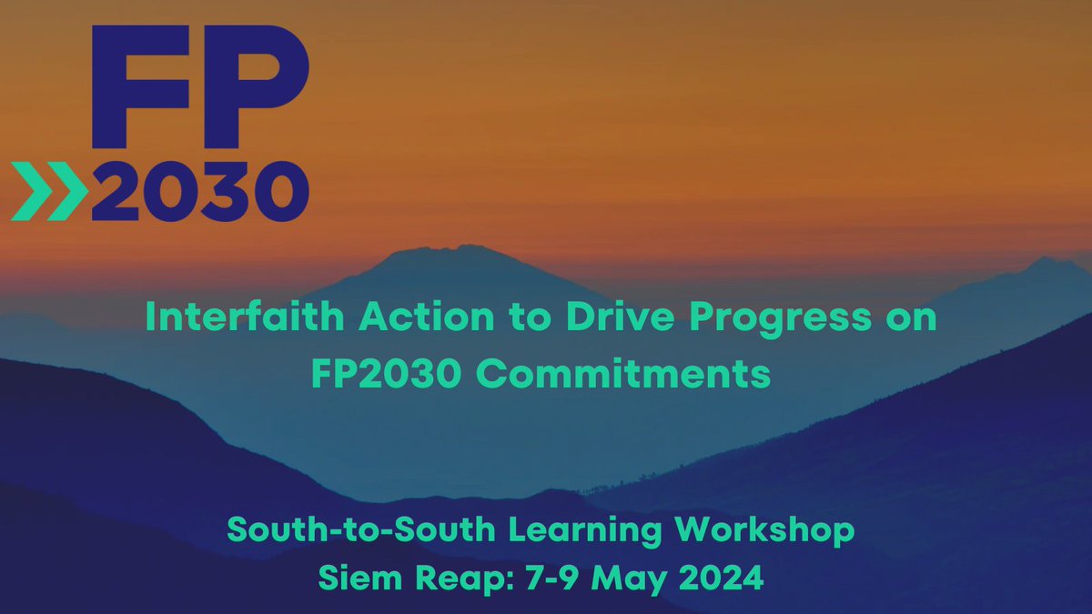 🕊️ Interfaith leaders unite! Join us at the FP2030 South-to-South Learning Workshop in Siem Reap, Cambodia from May 7-9, 2024. 

ℹ️ Discover how diverse faiths collaborate to enhance family planning in Asia and the Pacific. 

📻Stay Tuned for more

#InterfaithDialogue #FP2030