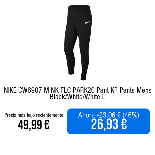 ↗️Ver en Amazon amazon.es/dp/B08QW96R1X?…

NIKE CW6907 M NK FLC PARK20 Pant KP Pants Mens Black/White/White L #publi