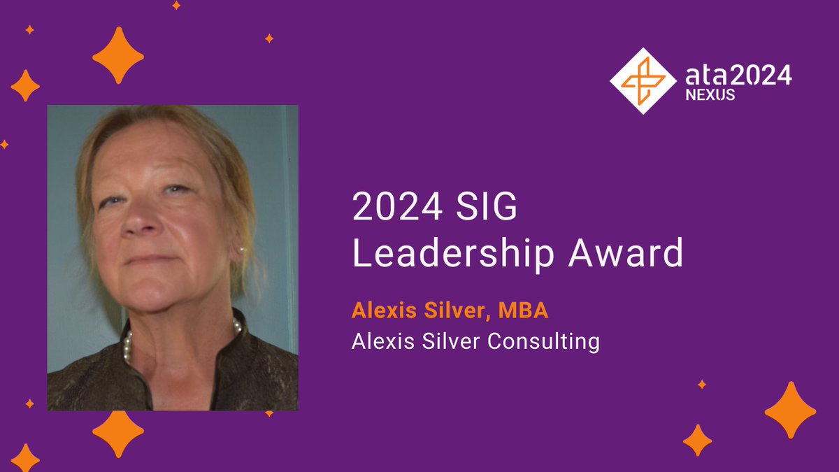 ✴️ We're thrilled to honor Alexis Silver of Alexis Silver Consulting for her ATA SIG Leadership! #ATANexus #HomeTelehealth