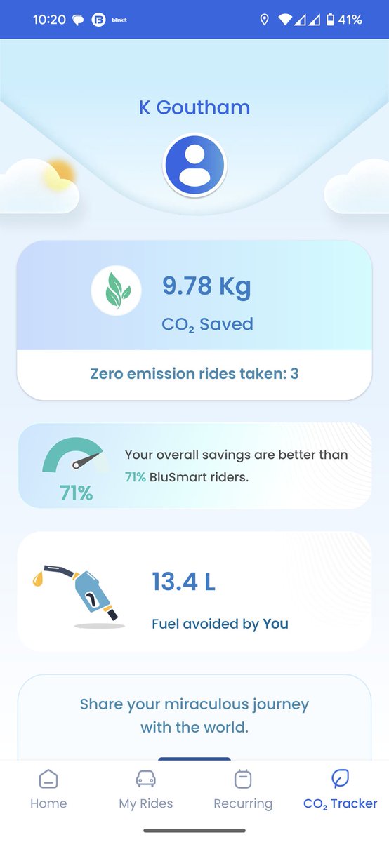 KarakavalasaGo1's tweet photo. Saving 9.78 kgs by going electric feels great!!! But let's consider the bigger picture: how many kgs of CO2 is released for charging this car through electricity? Let's put things in perspective and calculate the relative impact. @BluSmartIndia @BluSmartHelps https://t.co/ejnZcxAFpe