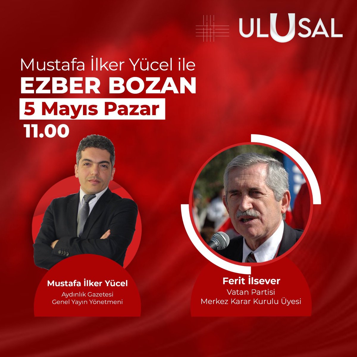 #EzberBozan'da bu hafta 68 hareketinin liderlerinden, Vatan Partisi MKK üyesi Ferit İlsever, Mustafa İlker Yücel'in sorularını yanıtlayacak. Ezber Bozan bugün 11.00'de Ulusal Kanal'da! 📌Türkiye sosyalist hareketinde strateji ve taktikler 📌Gladyo'nun sağ ve sol örgütler…