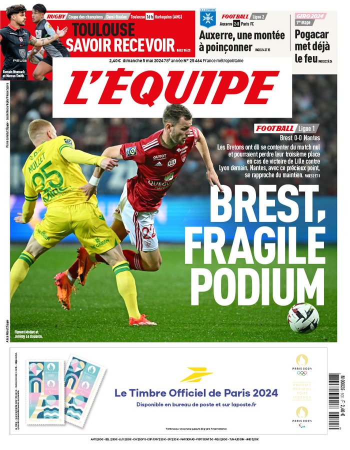 La une des quotidiens nationaux et hebdos d'actualité parus ce dimanche 5 mai 2024.