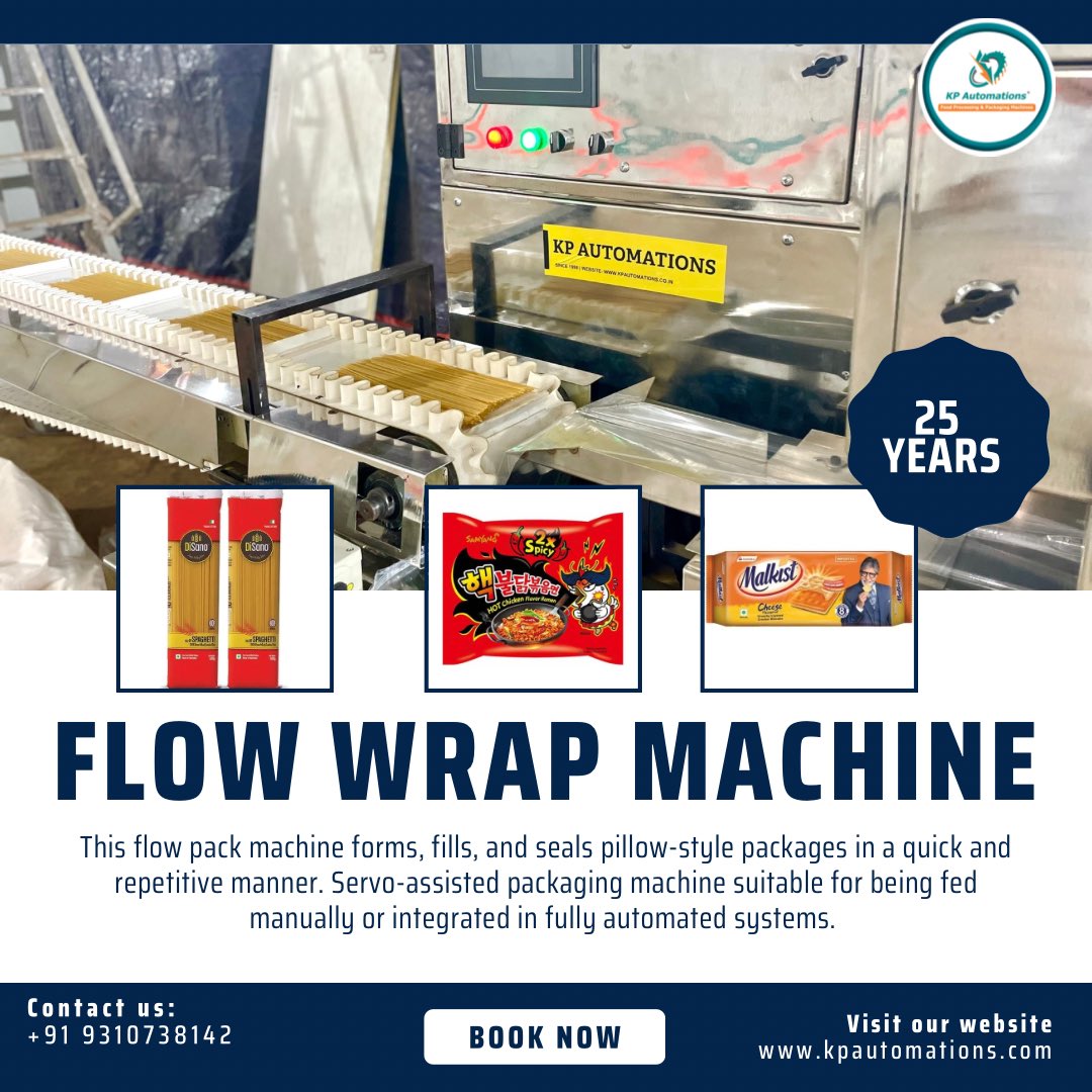 kpautomationltd's tweet image. KP Automations automatic flow wrap machine is the ultimate solution for high-speed flow wrapping of various product shapes and sizes.
.
.
.
#flowwrapmachine #pouchpackingmachine #packagingmachine #kpautomations #flowwrapmachine #flowwrapmachinemanufacturer #flowwrapmachines