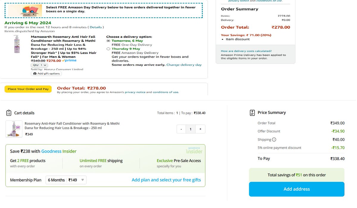 Why D2C brands do not prefer selling their products through their own platform?
Mama earth example.
Interesting!! Not sure why is this happening. It's the same product

The product is cheaper by 20% in amazon compared to their own platform.