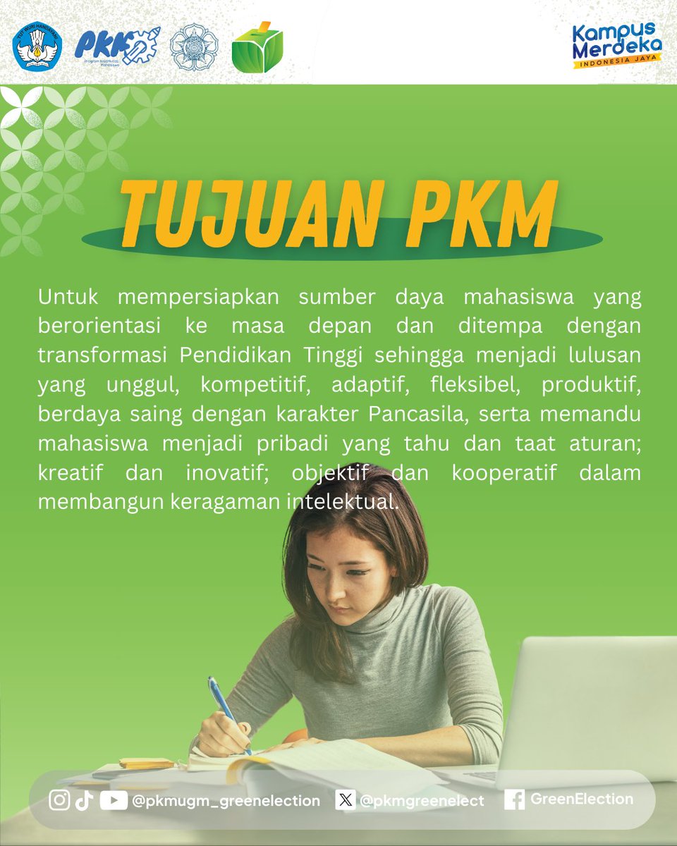pkmgreenelect's tweet photo. 🌱[Apa Itu PKM?]🌱

Hi GeFriends!   
Pantau dan amati terus perjalanan penelitian kami demi "𝐌𝐞𝐫𝐚𝐣𝐮𝐭 𝐇𝐚𝐫𝐚𝐩𝐚𝐧 𝐮𝐧𝐭𝐮𝐤 𝐌𝐚𝐬𝐚 𝐃𝐞𝐩𝐚𝐧"
———————————-
#greenelection #greenpionir #pemiluhijau #pkm #pkm2024 #pkmpendanaan2024 #PKM2024 #PKM #UGM https://t.co/08a2nUkCLz