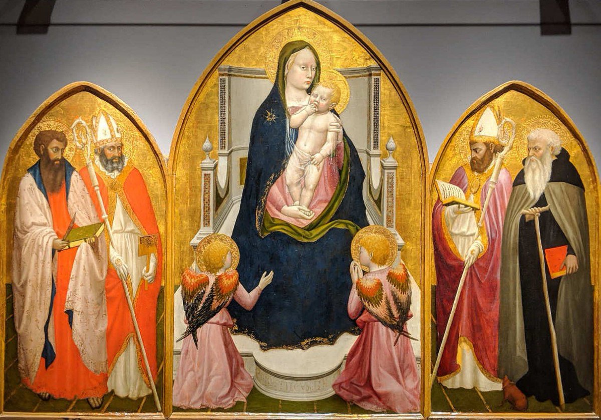 Masaccio, (Madonna col Bambino e i santi (Trittico di San Giovenale), 1422. Tempera e oro su tavola, 108×65 cm. Cascia di Reggello, Museo Masaccio.