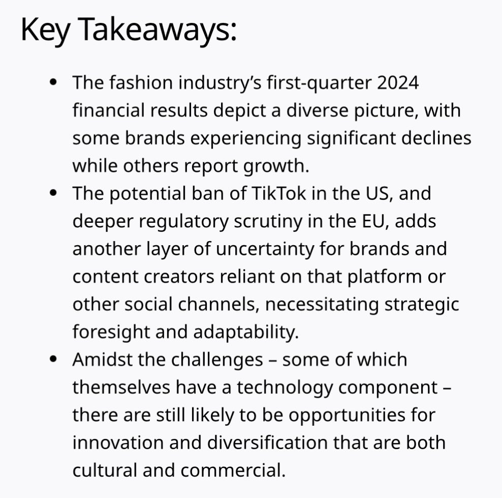 Could The Complicated #Retail Environment Be A Catalyst For #Technology Deployment? By @TheInterline #FashionTech #AI #GenAI #RetailTech #Fashion #Q1 👉theinterline.com/2024/04/26/cou… Against a challenging retail backdrop, major brands are reporting extremely varied performance…