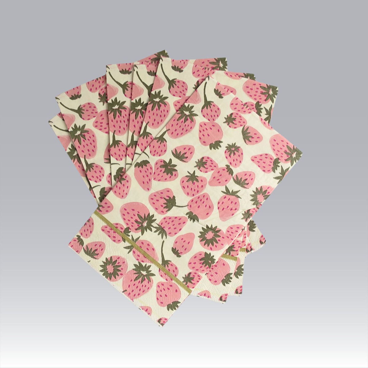 #PinkStrawberry Banquet Napkins for #Decoupage, Crafts or Tablescaping etsy.me/3y9E0g4 gorgeous pattern for crafts or serving #SMILEtt23 #Wiseshopper #EtsyteamUnity bit.ly/SwirlingO11e