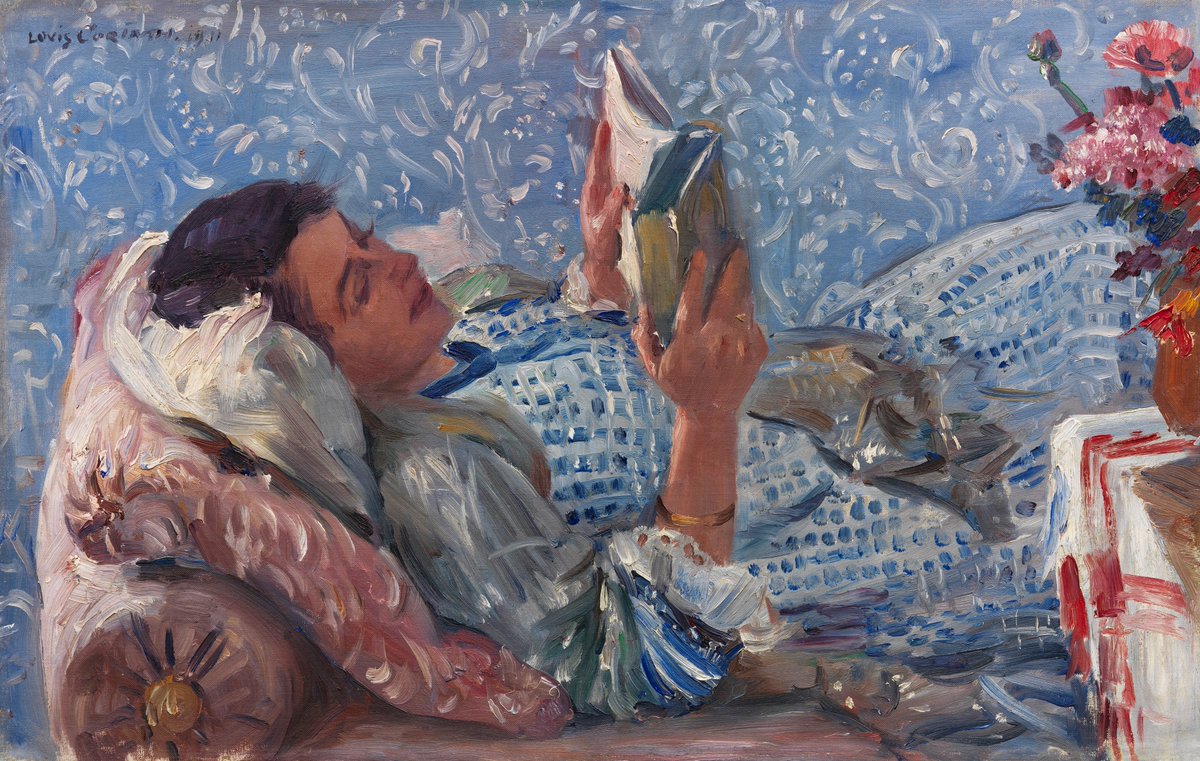 Einfach ins Blaue hineinlesen. 
Farbenfrohe Sonntagslektüren für Euch!

🖼️ Lovis Corinth (1858–1925): Die Lesende (Charlotte Berend-Corinth) (1911)

#theartofreading #surlalecture #sundayreading #sundayart #readerslife