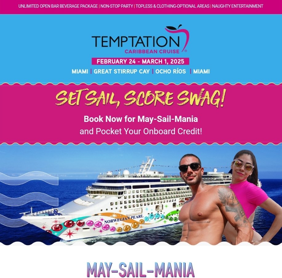 May Sail Mania on Temptation Caribbean Cruise 2025. *Promo Codes In Images Below*
🛳{temptationcruises.com/cruises/tempta…} Offer Ends: May 15, 2024
#Caribbean #miami #ochosrios #greatstirrupcay #Bahamas #carnivalcruise #cruisenews #temptationexperience #adultsonly #couples #sale #DonBelle