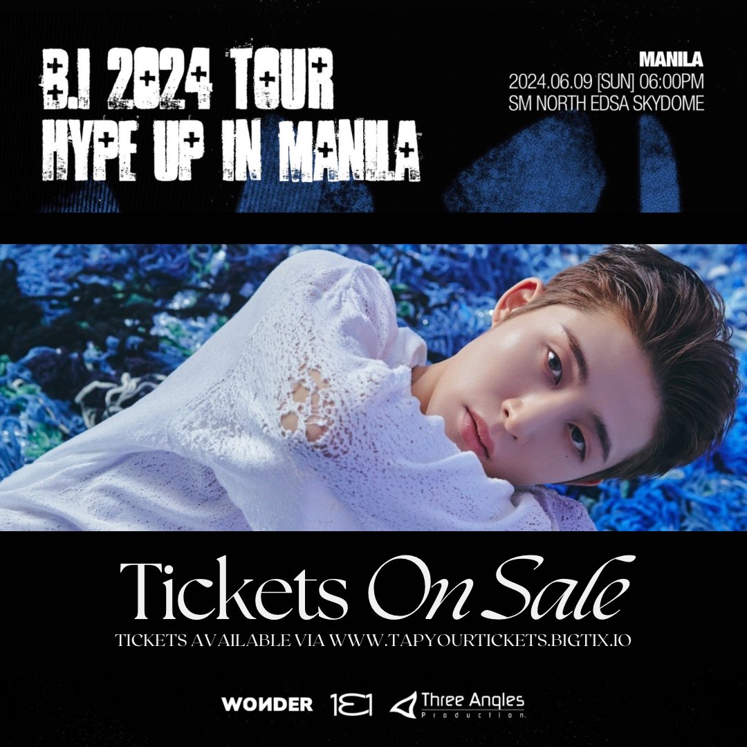 Get ready, Manila! It’s your turn to secure your #HYPEUPinMNL tickets and see B.I once again on June 9 at the SM Skydome as he brings B.I 2024 TOUR HYPE UP to the 🇵🇭 Tickets available via tapyourtickets.bigtix.io/events/b.i-hyp… starting 2PM today! Presented by @Threeanglespro