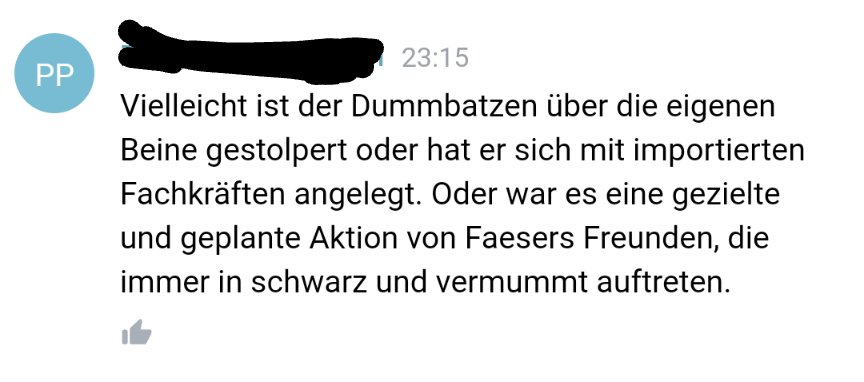 geigenfrank's tweet photo. Eine kleine Auswahl an Kommentaren im Telegram-Kanal der #FreienSachsen unter einem Beitrag, in dem der Angriff auf #MatthiasEcke als "nicht schön" aber "ausschließlich" selbstverschuldet bezeichnet wird.
Nur damit wir mal darüber reden, wessen Geistes Kind diese Leute sind. https://t.co/B3E6jInSkz