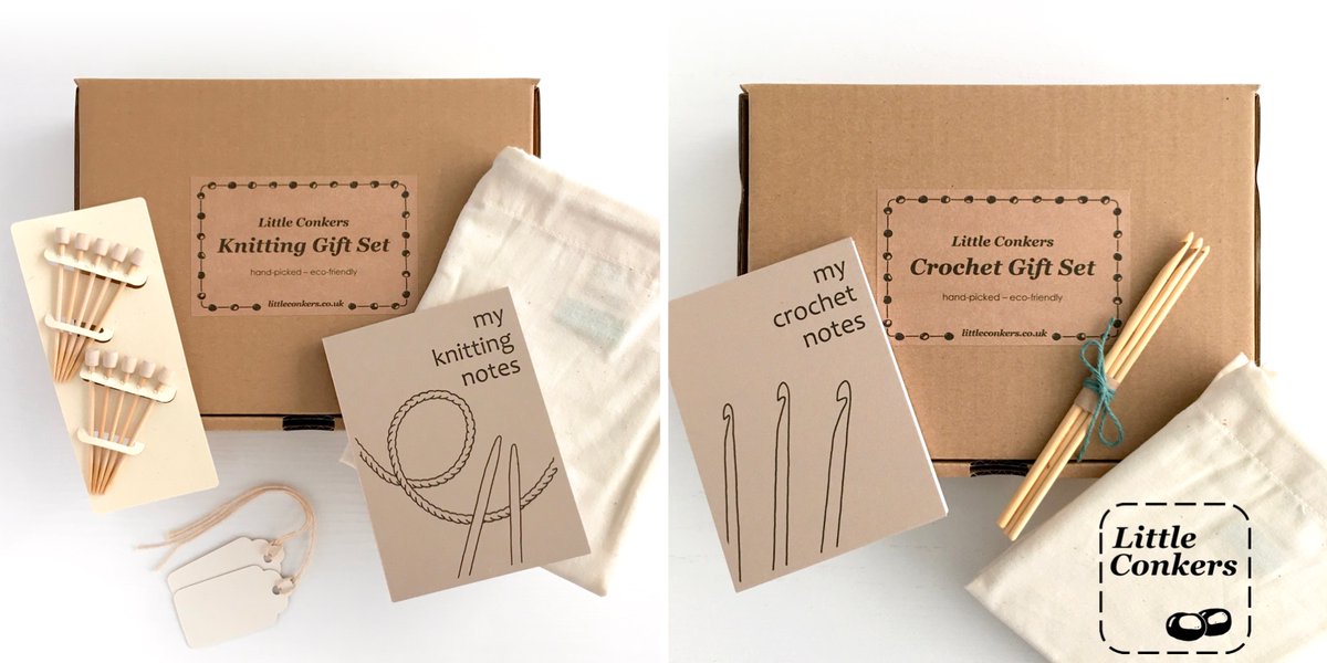 Gift sets for knitters and crocheters - perfect for beginners or more experienced crafters. 
I can even gift-wrap and send them to the recipient for you. 
littleconkers.co.uk/product-catego… 

#LittleConkers #CraftGifts #UKGiftHour