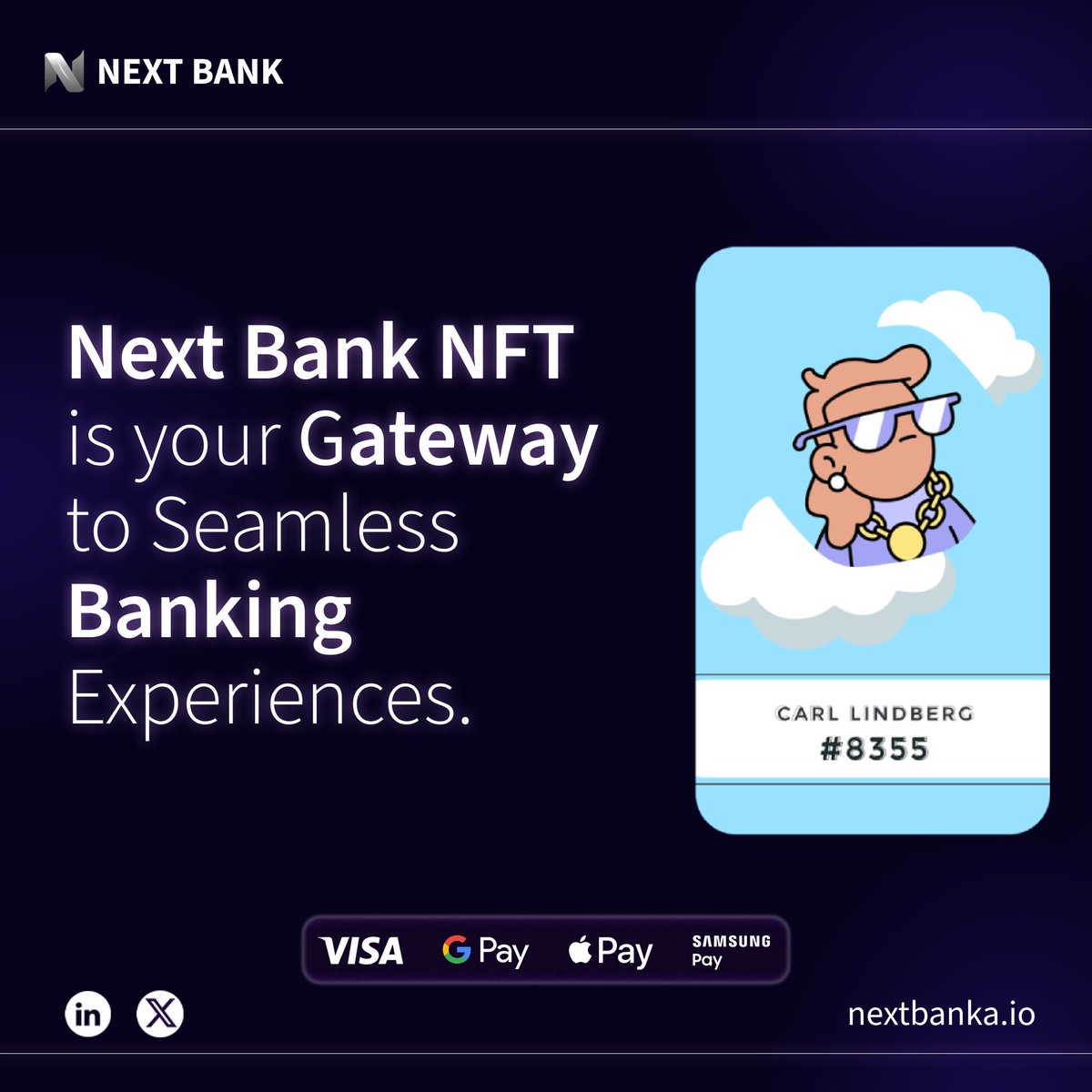 Elevate your spending game with #NextBank's #Crypto Visa Debit Card. It's time to embrace the power of digital currency. 💸 

#cryptobanking #NFTCommmunity #web3 #BlockchainSecurity  #DebitCard #NextBank