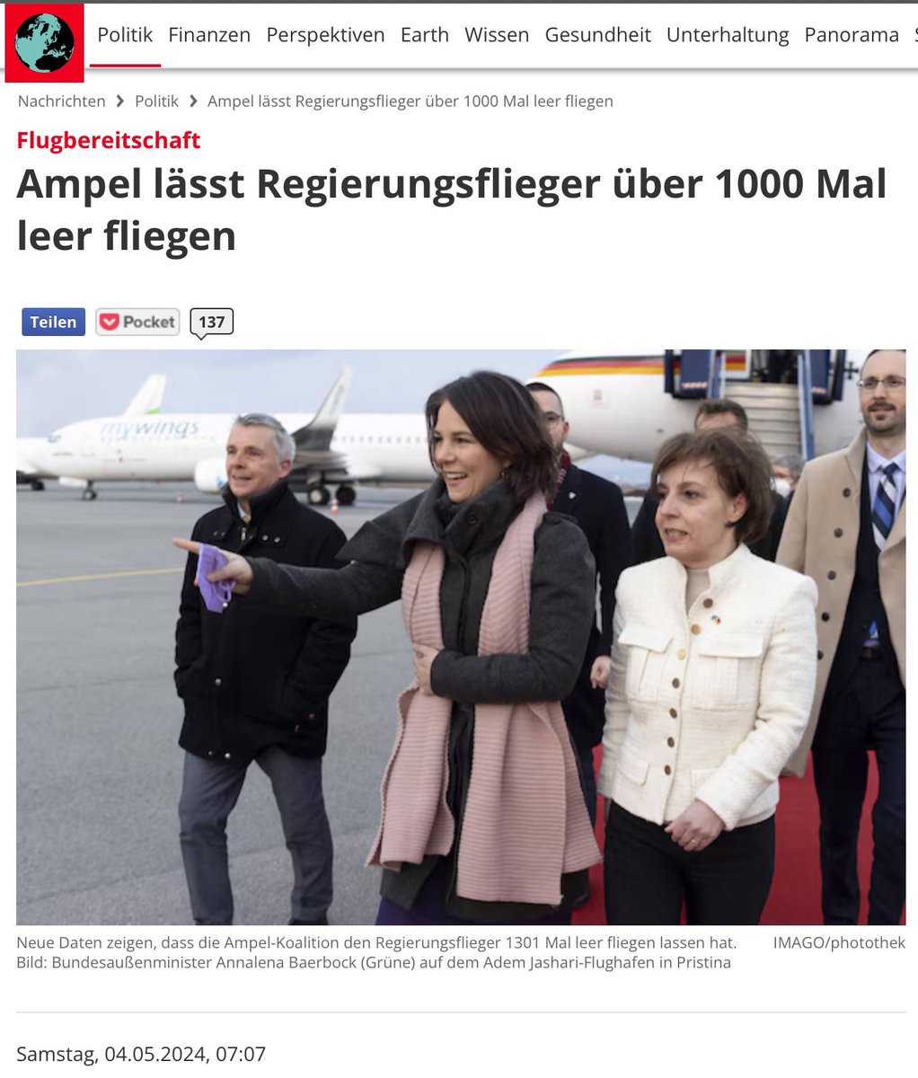 @ABaerbock Hallo Annalena, wir müssen schauen dass wir die Logistik optimieren. Vielleicht kannst du künftig Impfstoffe mitnehmen und so leeren Raum im Flieger besser nutzen? Und bei Leerflügen sollten wir das auch tun. Sonst glauben und die Bürgenden bald die Klimastory nicht mehr.