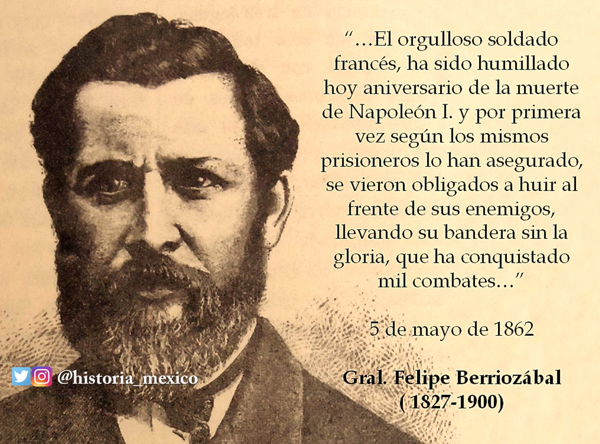 #FelipeBerriozábal, general en jefe de la Brigada Berriozábal del Cuerpo de Ejército de Oriente ( Puebla, 5 de mayo de 1862)  #BatalladePuebla #5demayo