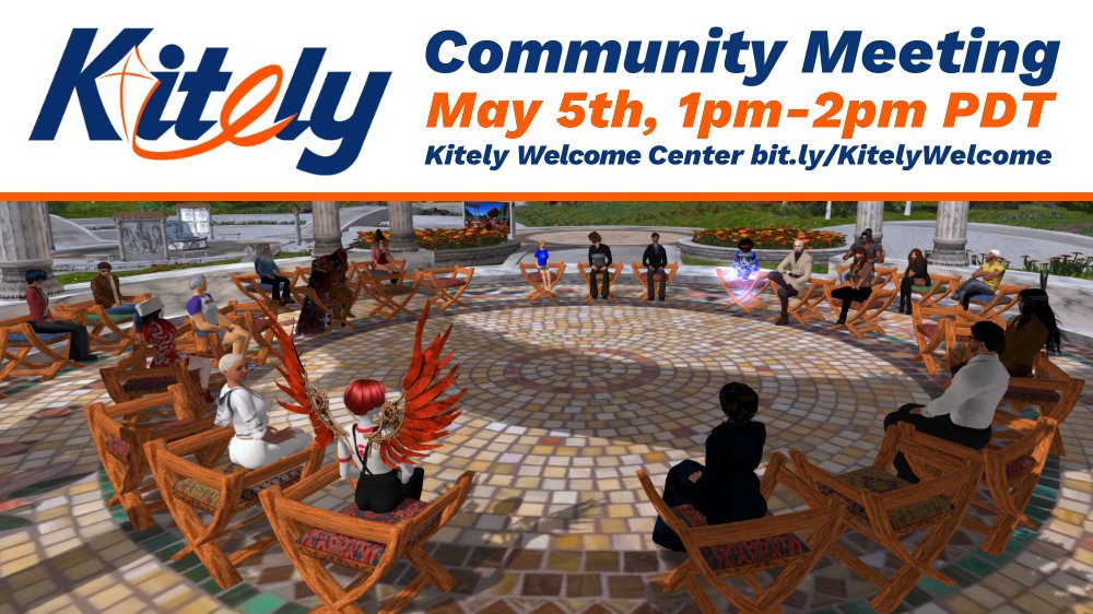Please join us for our weekly @Kitely Community Meeting on Sun. May 5th at 1:00pm PDT. Meet new friends, learn what's new, share & ask questions. Everyone is welcome! Hope to see you there! 👋             

TP to Welcome Center: bit.ly/KitelyWelcome 

#VirtualWorlds #Metaverse