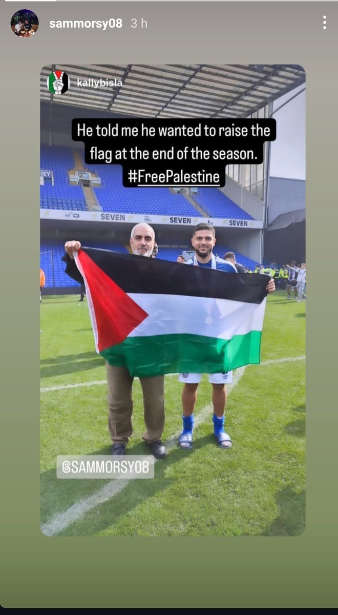 Sam Morsy after winning promotion to the Premier League at Portman Road stadium yesterday ♥️🇵🇸 This is the the football year's moment. He is our hero♥️