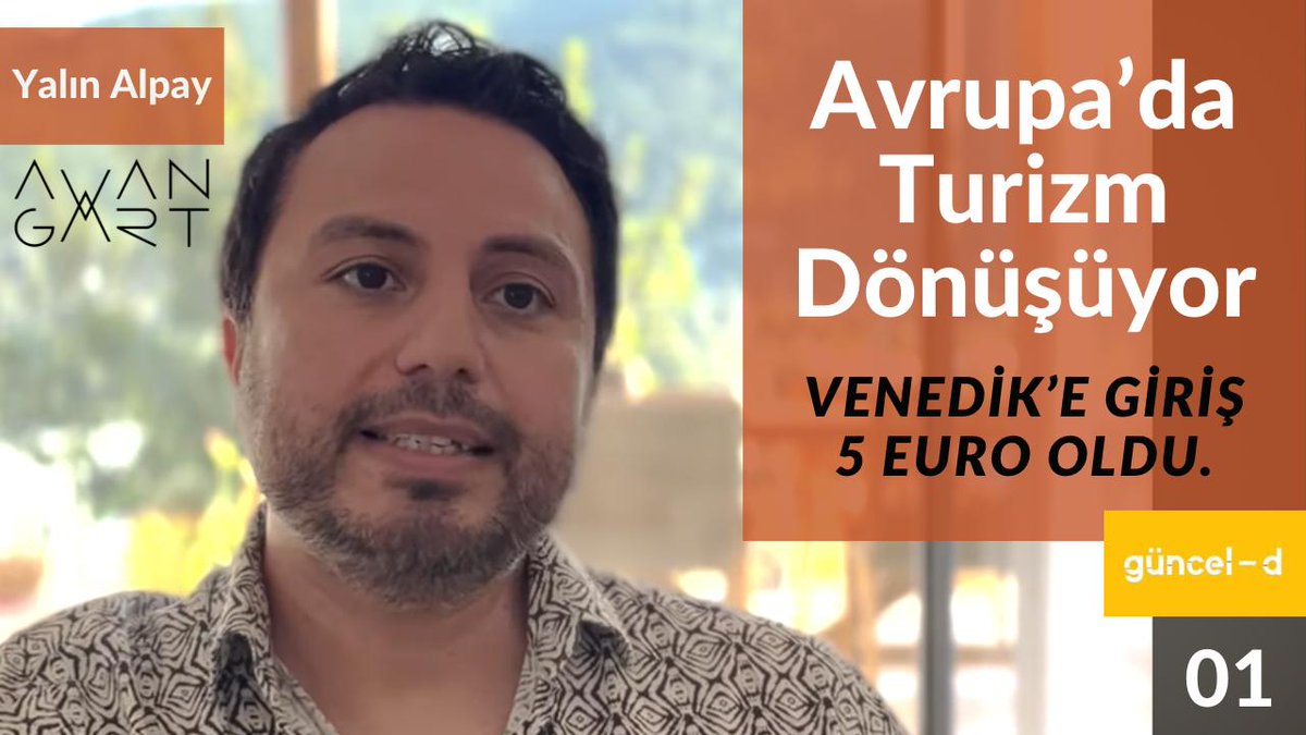 Küresel güncel gelişmeler hakkında yorumlarımdan oluşan yeni programımız 'Güncel-d', @avangart_tv'de yayında! 😎 youtu.be/R4imvALuhqo 'Güncel-d'nin ilk bölümünde Yalın Alpay, 25 Nisan'dan itibaren Venedik'e girişin 5 Euro olmasından yola çıkarak Avrupa kentlerinde turizmin…