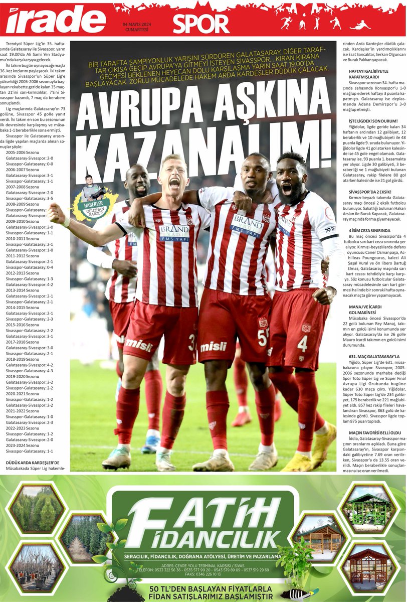 04.05.2024 Tarihli Gazetemiz Sizlerle…  #sivas #sivasspor #haber #gazetede #günaydın #türkiye #turkey #emsyapısivasspor #politika #ekonomi #spor #siyaset #sağlık #haberler #güncelhaber #gazeteci #gazetecilik #sport #basın #press #sondakikahaber #sondakika #gazeteoku