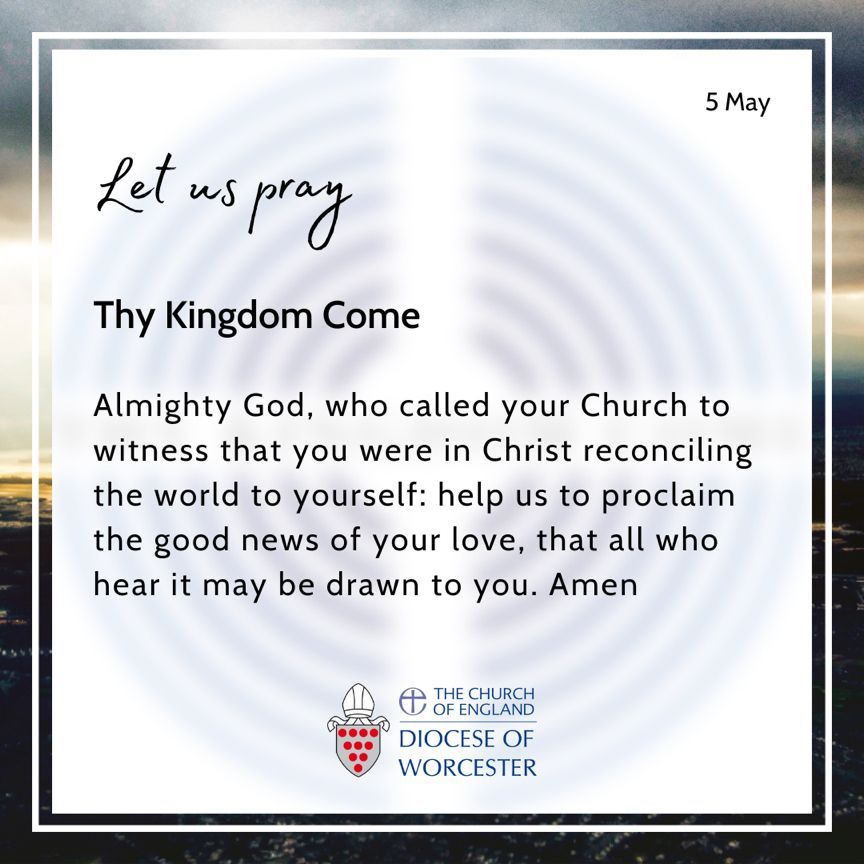 Starting on Ascension Day (9 May) until Pentecost is Thy Kingdom Come, a global ecumenical prayer movement that invites Christians around the world to pray for more people to come to know Jesus. For more information and free prayer resources visit: buff.ly/3W9YnUn