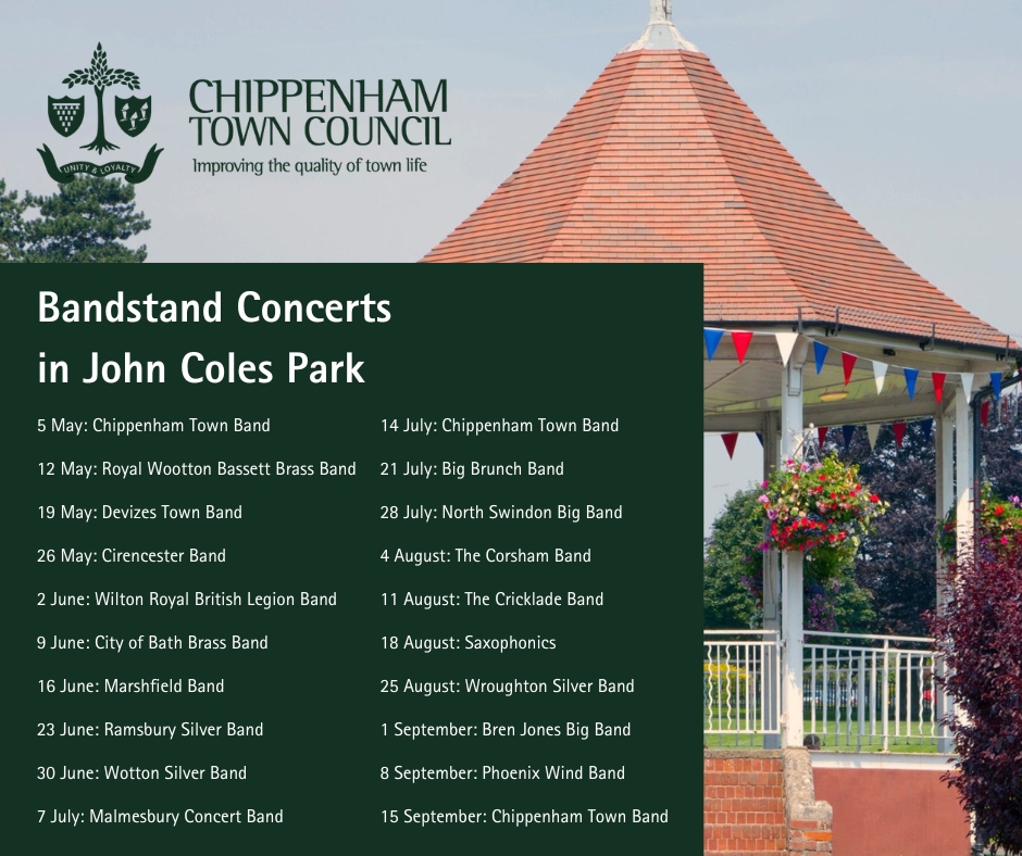 It's the beginning of an exciting summer of events in John Coles Park. Today we have our first Park Yoga session from 9.30-10.30am, and then our first Bandstand concert with @ChippenhamBand from 3-5pm. Both events are free to attend so please come along.