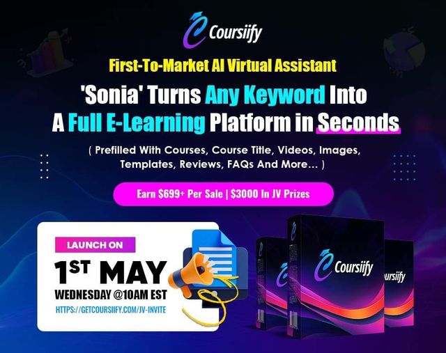 World’s First AI-Assistant That Leverages “Machine Learning” To Turn Any Keyword Into E-Learning Platforms In Seconds… 
bit.ly/get-coursiify

#Elearning #AIAssistant #MachineLearning #OnlineCourses #CourseCreation #DigitalLearning #AIContent #PaymentProcessing #Customization