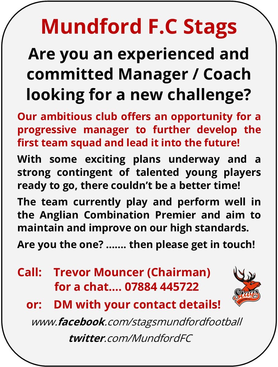 The Stags 🦌 (@mundfordfc) on Twitter photo 