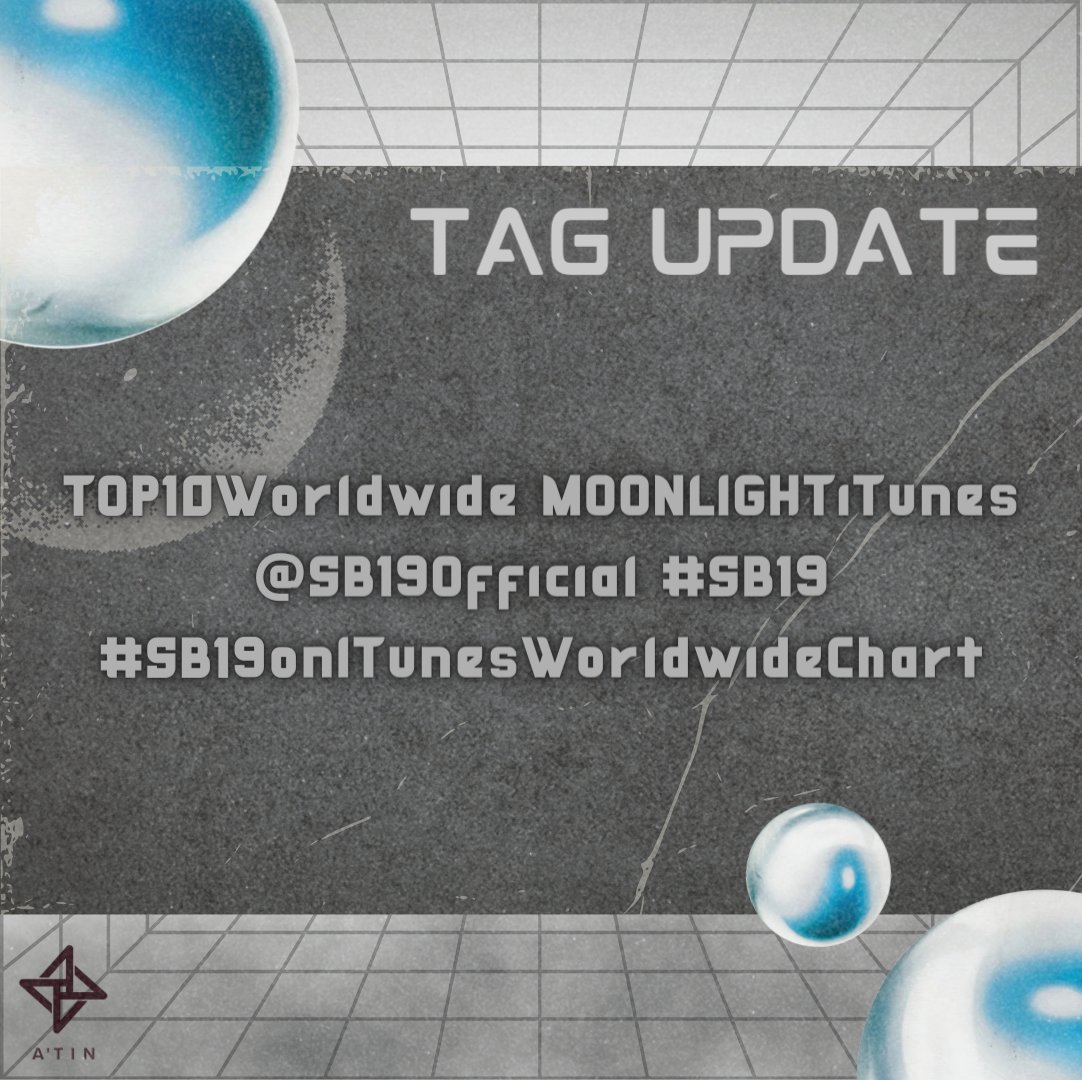[ TAG UPDATE ]

Let's all make some noise as SB19's MOONLIGHT already charted on iTunes at the 10th place!

Congratulations, everyone! Let's show them what we got! 

UPDATED TAGS:
TOP10Worldwide MOONLIGHTiTunes
@SB19Official #SB19
#SB19onITunesWorldwideChart