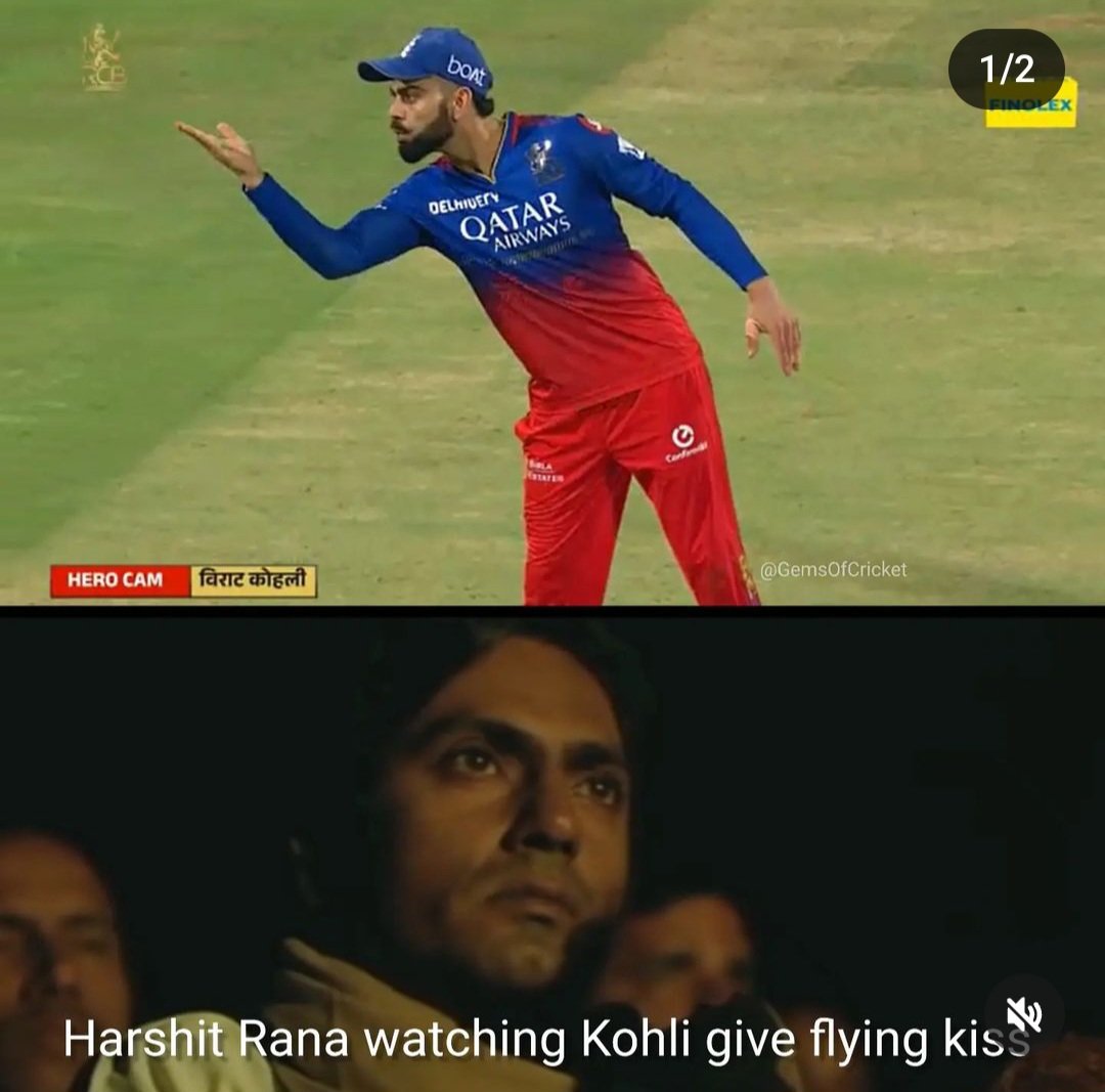 theADITYA_1's tweet photo. BC IPL main rule sabke liye same nhi hai kya☠️🗿 
.
#IPL2024 #IPLCricket2024 #kkr #ViratKohli #harshitrana https://t.co/1HZTjoyBkZ
