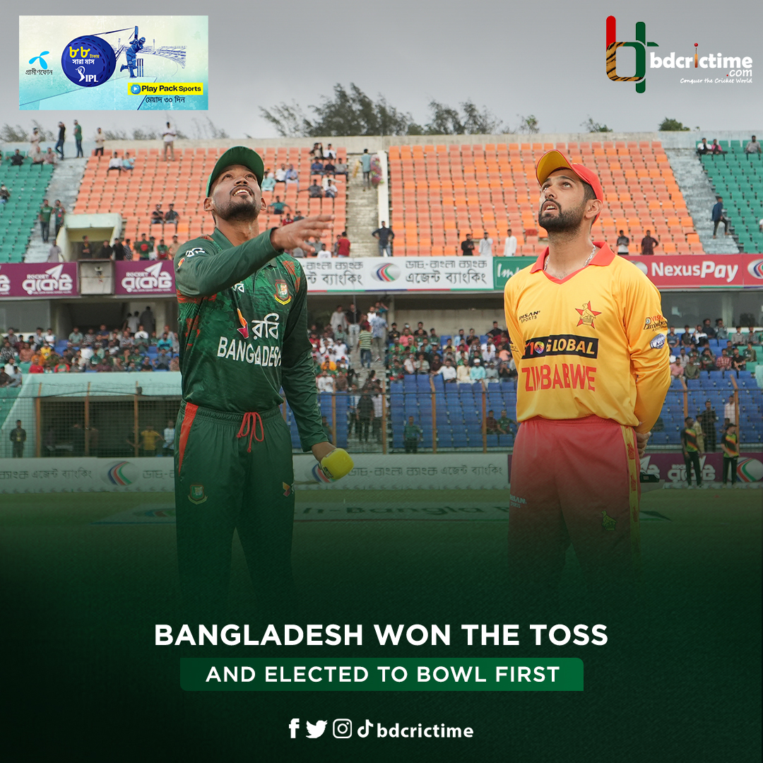 🪙Shanto wins the toss and opts to bowl first

#BANvZIM #MyGP