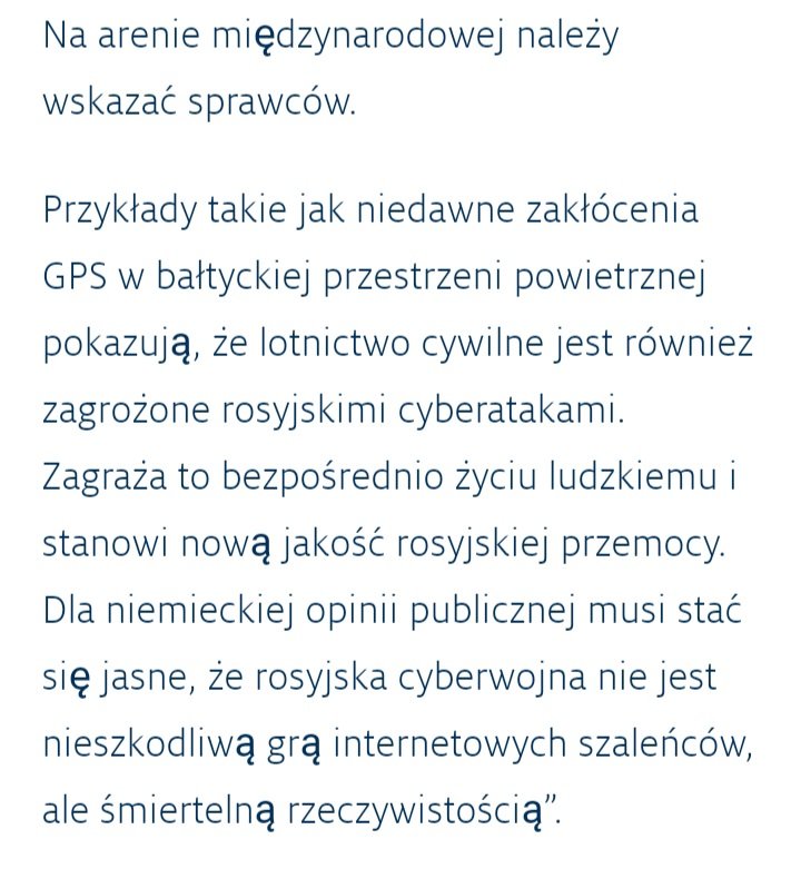 ROSYJSKIE SZAMBO ROZLAŁO W CAŁEJ EUROPIE 👇
🇩🇪 „Rosja prowadzi cyberwojnę, która w coraz większym stopniu zagraża bezpieczeństwu i wolności państw demokratycznych.Nie należy już tego postrzegać jako błahą sprawę,to jest śmiertelne zagrożenie'.
 #PskowskaCPK
#PiStoTargowica
#SnaW