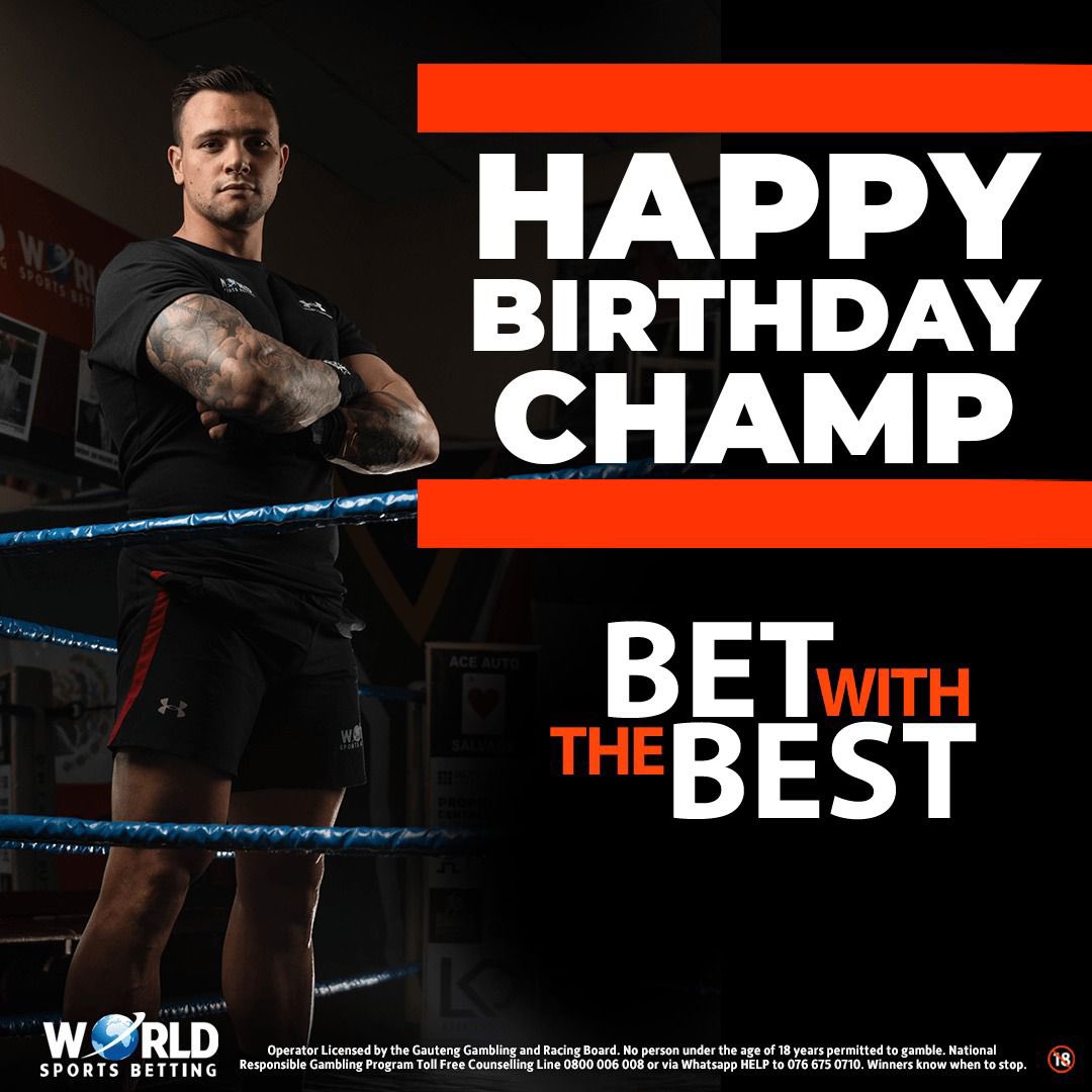 Happy birthday to the fearless boxing champ and #WorldSportsBetting ambassador, Kevin Lerena! Here's to another year of dominating the ring and inspiring us all. #HappyBirthday #BoxingChamp #KevinLerena