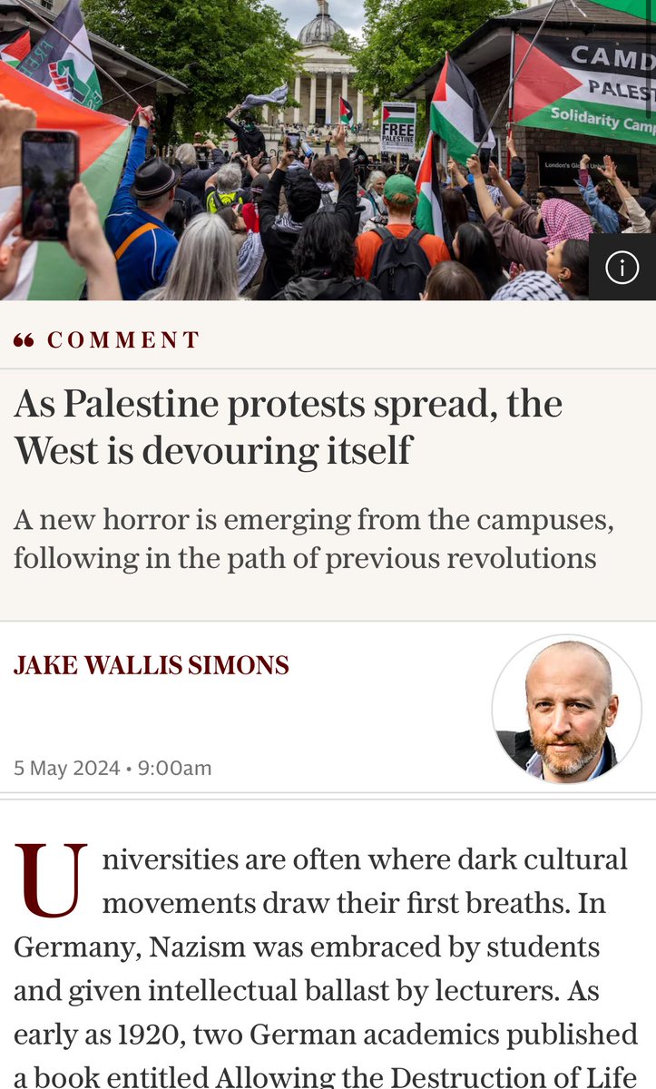 Completely desperate ahistorical bollocks from Jake here. The Nazis imposed their ideology on all German institutions but Jake wants you to believe Nazi ideology was a grassroots movement of German students because then he can create fictional parallels to US campus protests.