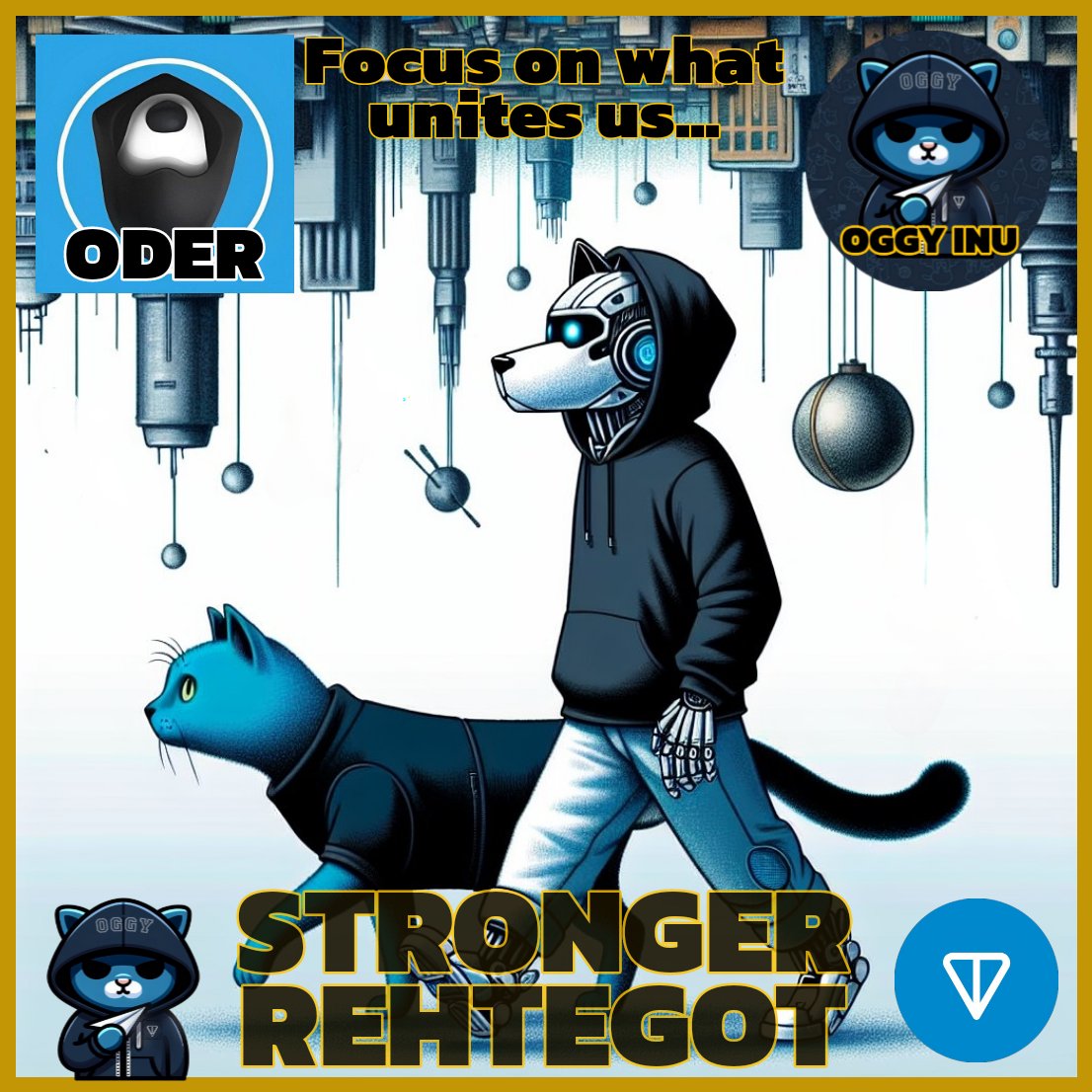 Partnership announcement with  $ODER - ECNATSISER GOD 

The reverse Resistance Dog, Oder stands upside down at the forefront of the Reverse Meta on TON. 

With a strong CTO team, they have released a very cool AI bot that has an absolute TON of features, and a huge new Tool is on…