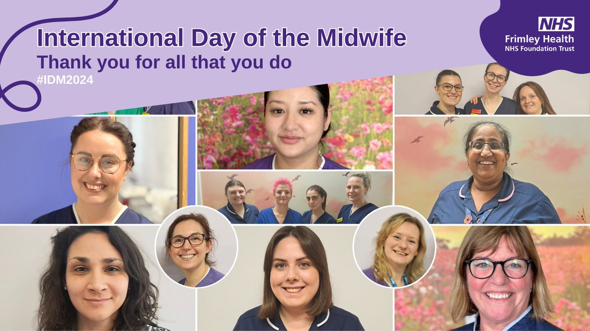 Happy #InternationalDayOfTheMidwife to our #FrimleyHealthFamily and all midwives around the world! THANK YOU for all that you do for our patients and their families 💙💜 #IDM2024 @Frimleymaterni1 @WexhamMaternity @FHFTCareers @FHFTcareerMWs @CMidOEngland