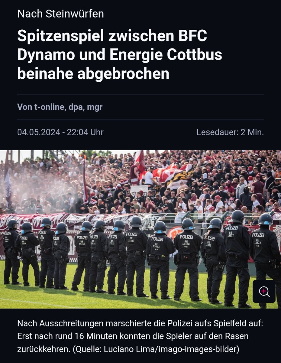 t-online.de/region/berlin/…

Gegen pazifistische Klimakleber ist die Polizei immer ganz stark... Aber gegen 3. Liga Hooligans kneifen sie...

#BFC #Berlin #Energie #Cottbus