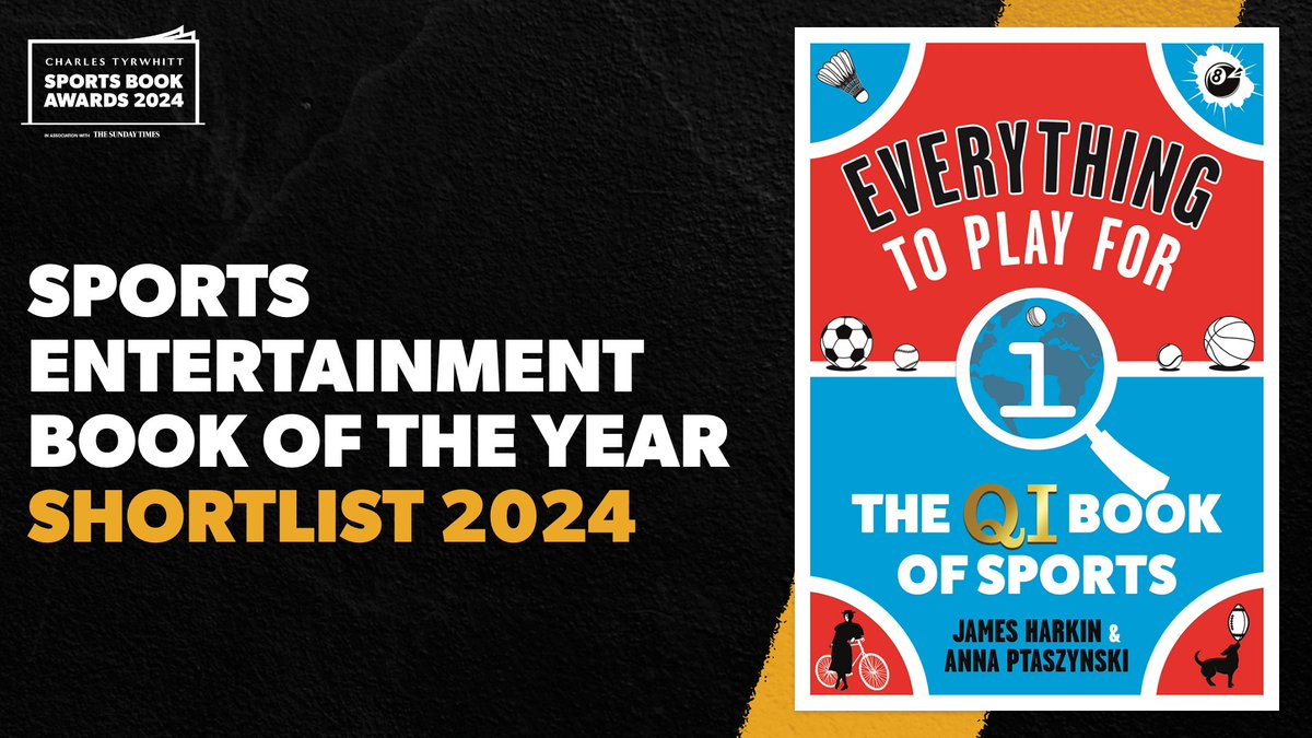 We're very excited to announce that Everything to Play For: The QI Book of Sports has been shortlisted for the Charles Tyrwhitt @sportsbookaward! 

You can support the book by voting at sportsbookawards.com/vote #CTSBA24
#ReadingForSport