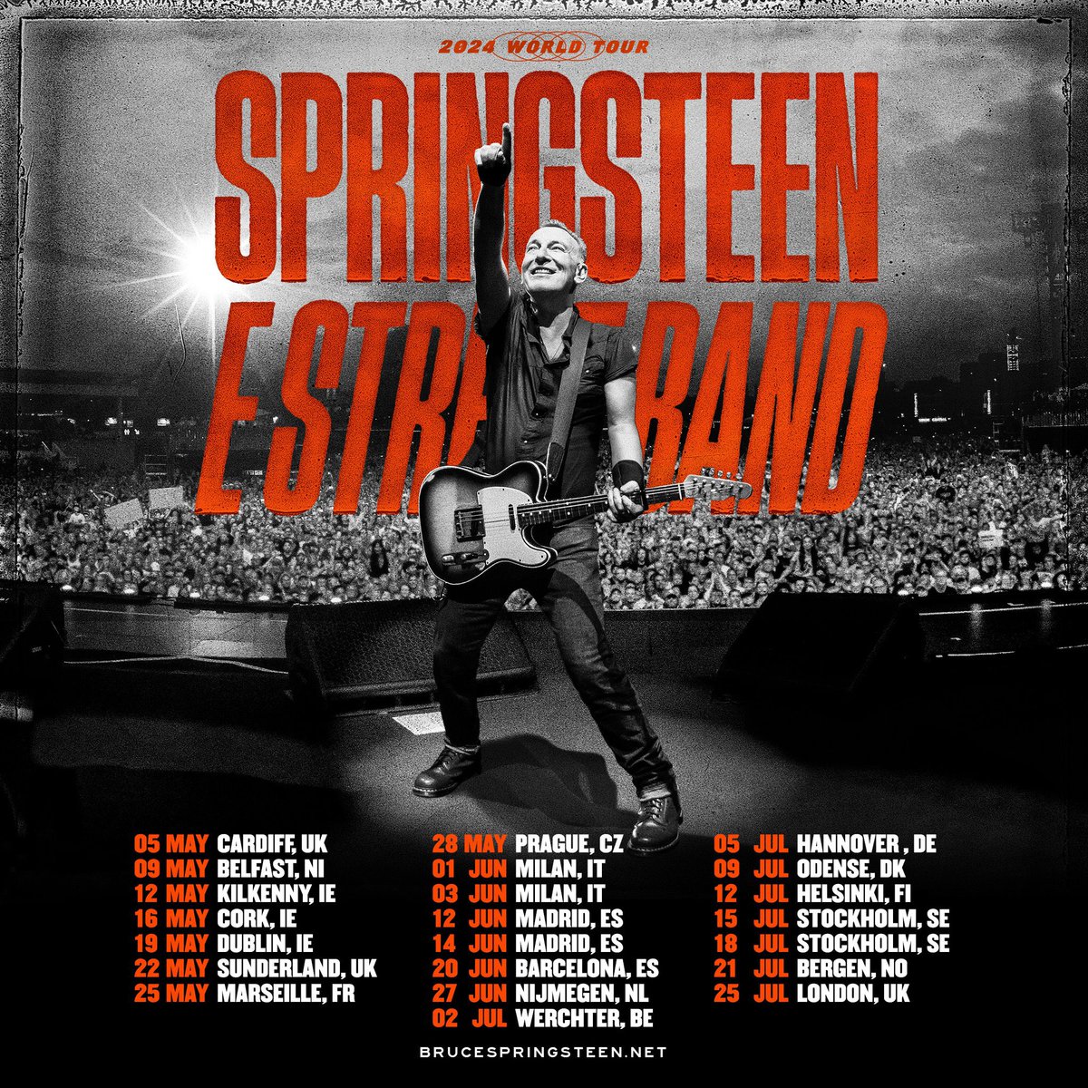 After last summer’s trip to Villa Park, I never thought I’d ever get to see “The Boss” again. Well Cardiff, today’s the day! #SpringsteenTour2024 🎵🇺🇸