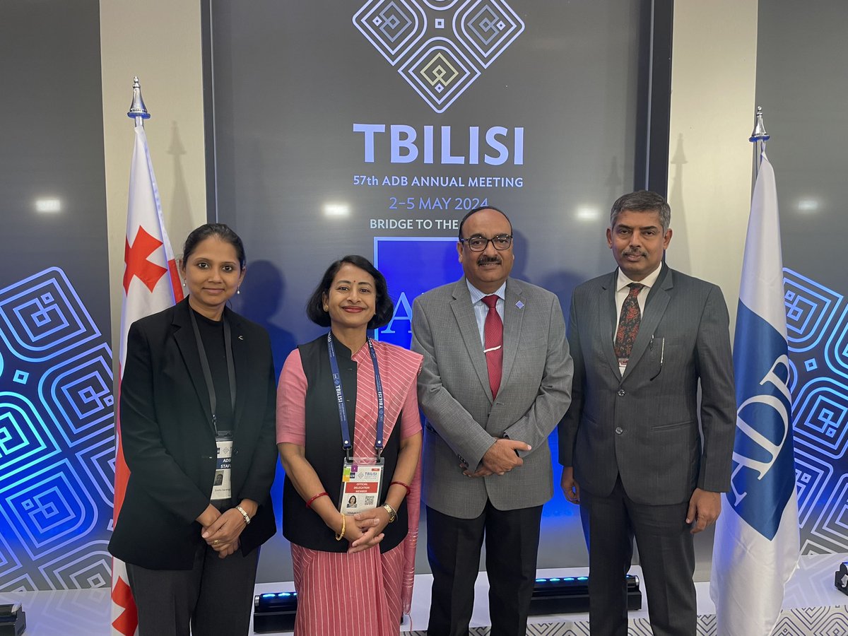 Great opportunity to attend 57th Annual Meeting of @ADB_HQ in #Tbilisi on the theme “Bridge to the Future”. Nominated by Hon Finance Minister of India to attend along with Indian ADB Executive Director Vikas Sheel and his team.