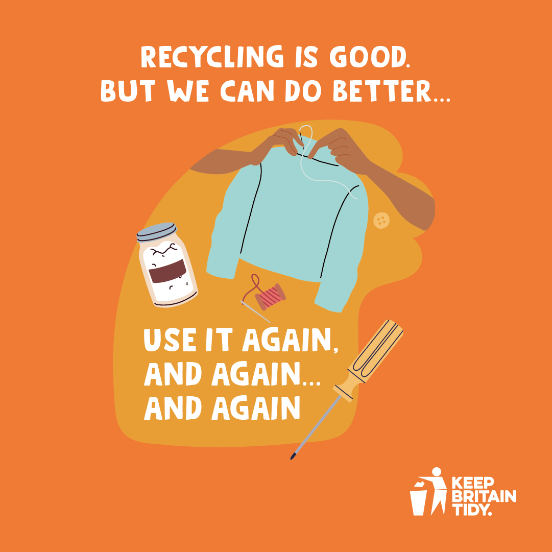 Nothing needs to be recycled if you don't throw it away. Visit a repair cafe for help repairing things like: Textiles 🧵 Bikes 🚲 Electricals 🔌 Or to sharpen tools 🪓 Find repair events in your area and to see when they are and what they can fix repaircafeoxfordshire.org